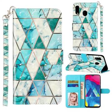 Stitching Marble 3D Leather Phone Holster Wallet Case for Samsung Galaxy A20
