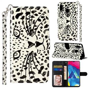Leopard Panther 3D Leather Phone Holster Wallet Case for Samsung Galaxy A20