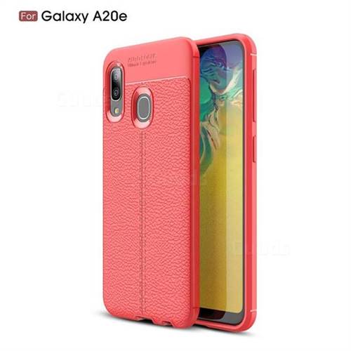 Luxury Auto Focus Litchi Texture Silicone TPU Back Cover for Samsung Galaxy A20e - Red