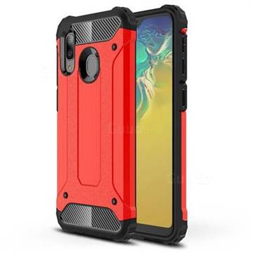 King Kong Armor Premium Shockproof Dual Layer Rugged Hard Cover for Samsung Galaxy A20e - Big Red