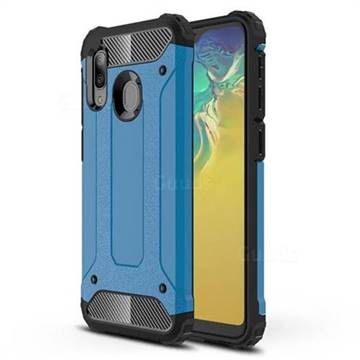 King Kong Armor Premium Shockproof Dual Layer Rugged Hard Cover for Samsung Galaxy A20e - Sky Blue