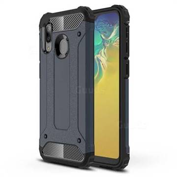 King Kong Armor Premium Shockproof Dual Layer Rugged Hard Cover for Samsung Galaxy A20e - Navy