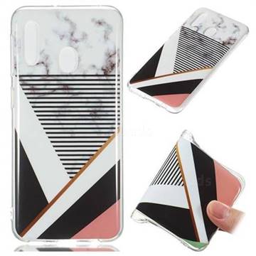 Pinstripe Soft TPU Marble Pattern Phone Case for Samsung Galaxy A20e
