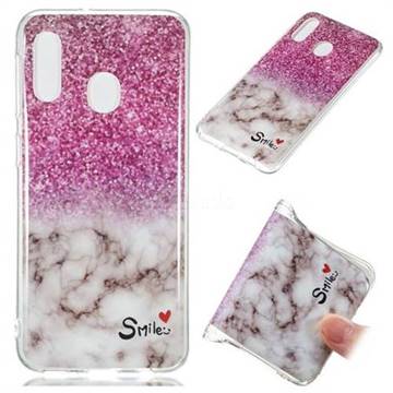 Love Smoke Purple Soft TPU Marble Pattern Phone Case for Samsung Galaxy A20e