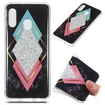 Black Diamond Soft TPU Marble Pattern Phone Case for Samsung Galaxy A20e