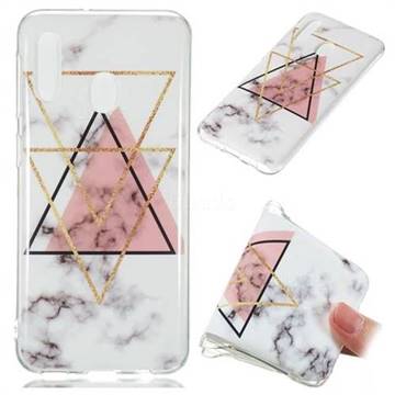 Inverted Triangle Powder Soft TPU Marble Pattern Phone Case for Samsung Galaxy A20e