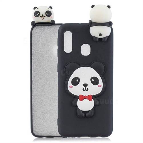 Red Bow Panda Soft 3D Climbing Doll Soft Case for Samsung Galaxy A20e