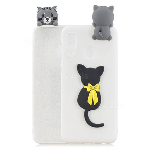 Little Black Cat Soft 3D Climbing Doll Soft Case for Samsung Galaxy A20e