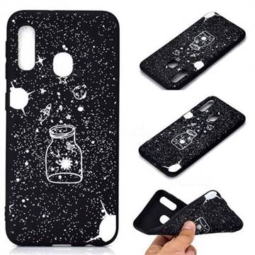Travel The Universe Chalk Drawing Matte Black TPU Phone Cover for Samsung Galaxy A20e