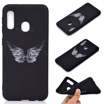 Wings Chalk Drawing Matte Black TPU Phone Cover for Samsung Galaxy A20e