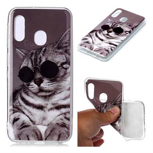 Kitten with Sunglasses Soft TPU Cell Phone Back Cover for Samsung Galaxy A20e
