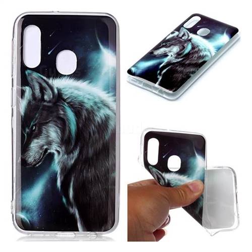 Fierce Wolf Soft TPU Cell Phone Back Cover for Samsung Galaxy A20e