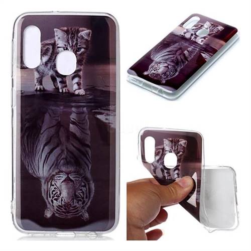 Cat and Tiger Soft TPU Cell Phone Back Cover for Samsung Galaxy A20e