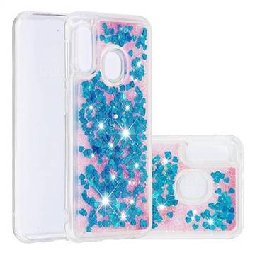 Dynamic Liquid Glitter Quicksand Sequins TPU Phone Case for Samsung Galaxy A20e - Blue