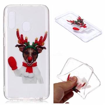 Red Gloves Elk Super Clear Soft TPU Back Cover for Samsung Galaxy A20e