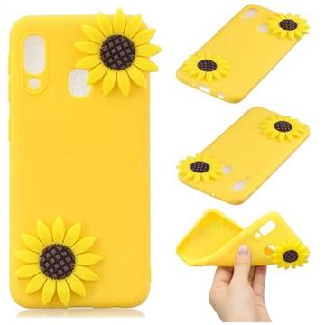 Yellow Sunflower Soft 3D Silicone Case for Samsung Galaxy A20e