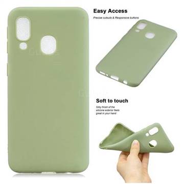 Soft Matte Silicone Phone Cover for Samsung Galaxy A20e - Bean Green