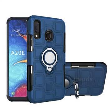 Ice Cube Shockproof PC + Silicon Invisible Ring Holder Phone Case for Samsung Galaxy A20e - Royal Blue