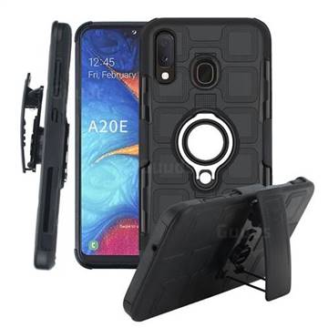 3 in 1 PC + Silicone Leather Phone Case for Samsung Galaxy A20e - Black