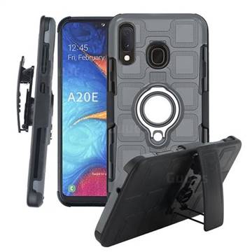 3 in 1 PC + Silicone Leather Phone Case for Samsung Galaxy A20e - Gray
