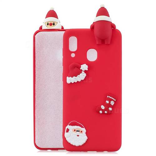 Red Santa Claus Christmas Xmax Soft 3D Silicone Case for Samsung Galaxy A20e