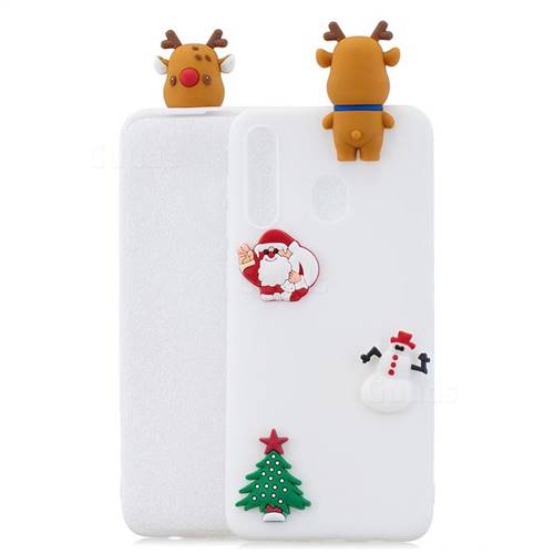 White Elk Christmas Xmax Soft 3D Silicone Case for Samsung Galaxy A20e