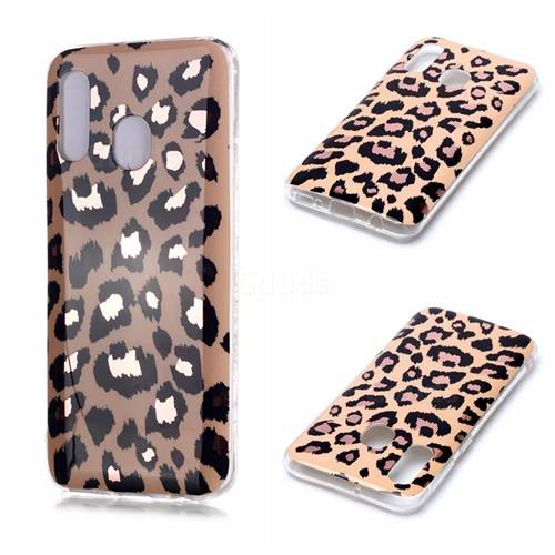 Leopard Galvanized Rose Gold Marble Phone Back Cover for Samsung Galaxy A20e