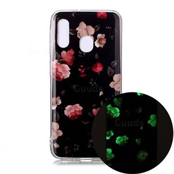 Rose Flower Noctilucent Soft TPU Back Cover for Samsung Galaxy A20e