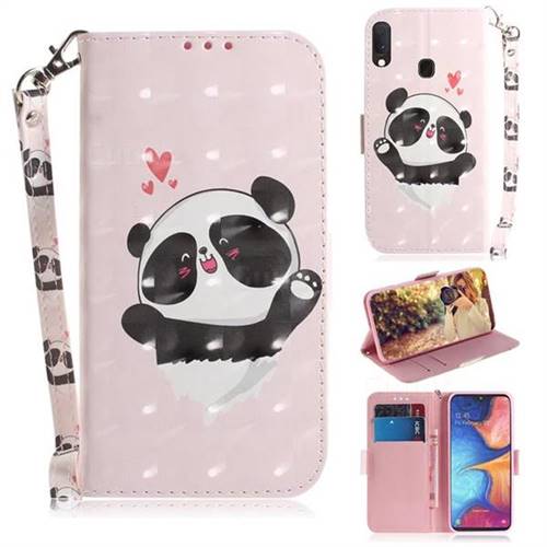 Heart Cat 3D Painted Leather Wallet Phone Case for Samsung Galaxy A20e