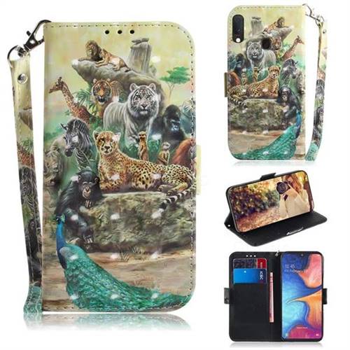 Beast Zoo 3D Painted Leather Wallet Phone Case for Samsung Galaxy A20e