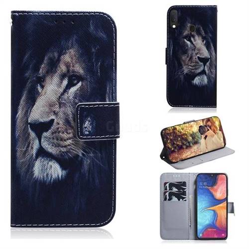 Lion Face PU Leather Wallet Case for Samsung Galaxy A20e