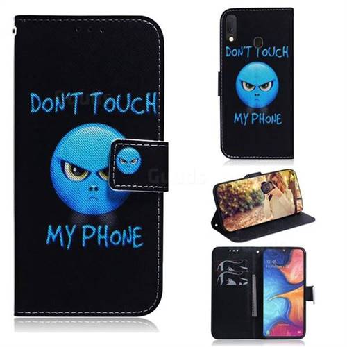 Not Touch My Phone PU Leather Wallet Case for Samsung Galaxy A20e