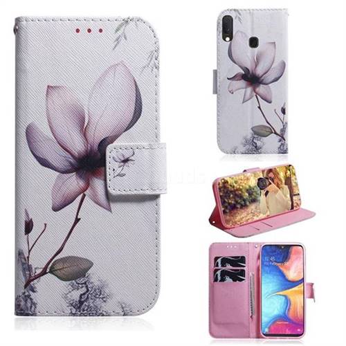 Magnolia Flower PU Leather Wallet Case for Samsung Galaxy A20e