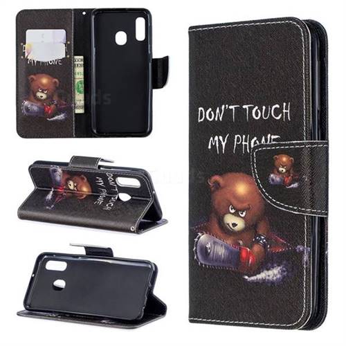 Chainsaw Bear Leather Wallet Case for Samsung Galaxy A20e