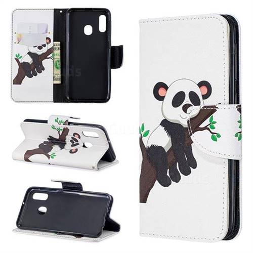 Tree Panda Leather Wallet Case for Samsung Galaxy A20e