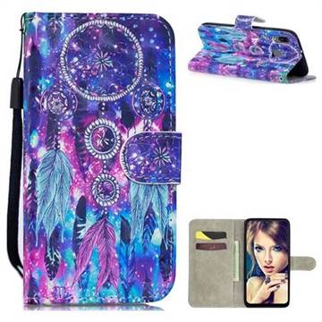 Star Wind Chimes 3D Painted Leather Wallet Phone Case for Samsung Galaxy A20e