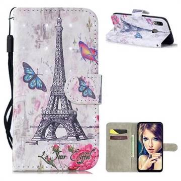 Paris Tower 3D Painted Leather Wallet Phone Case for Samsung Galaxy A20e