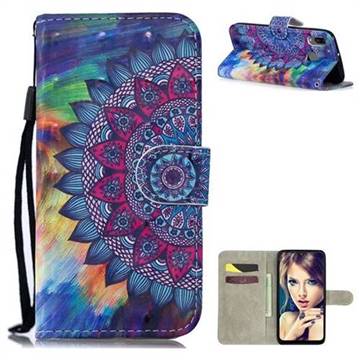 Oil Painting Mandala 3D Painted Leather Wallet Phone Case for Samsung Galaxy A20e
