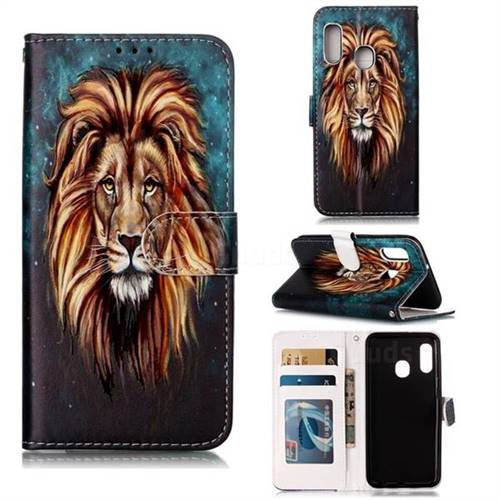 Ice Lion 3D Relief Oil PU Leather Wallet Case for Samsung Galaxy A20e