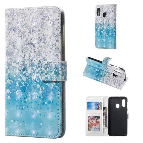Sea Sand 3D Painted Leather Phone Wallet Case for Samsung Galaxy A20e