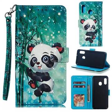 Cute Panda 3D Painted Leather Phone Wallet Case for Samsung Galaxy A20e