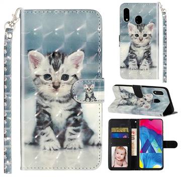 Kitten Cat 3D Leather Phone Holster Wallet Case for Samsung Galaxy A20e