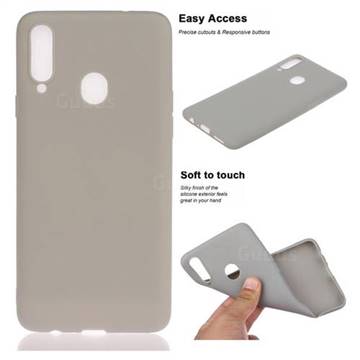 Soft Matte Silicone Phone Cover for Samsung Galaxy A20s - Gray