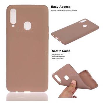 Soft Matte Silicone Phone Cover for Samsung Galaxy A20s - Khaki