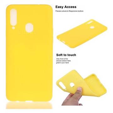 Soft Matte Silicone Phone Cover for Samsung Galaxy A20s - Yellow