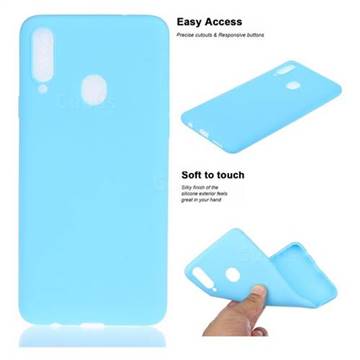Soft Matte Silicone Phone Cover for Samsung Galaxy A20s - Sky Blue