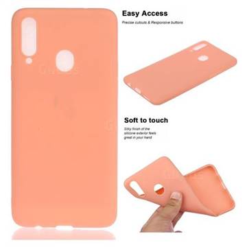 Soft Matte Silicone Phone Cover for Samsung Galaxy A20s - Coral Orange