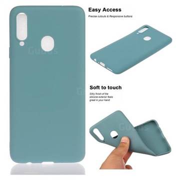 Soft Matte Silicone Phone Cover for Samsung Galaxy A20s - Lake Blue