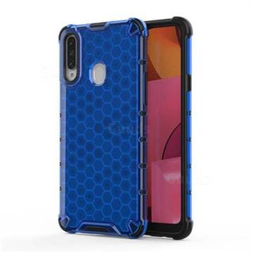 Honeycomb TPU + PC Hybrid Armor Shockproof Case Cover for Samsung Galaxy A20s - Blue