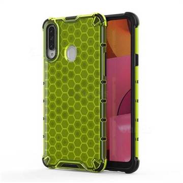 Honeycomb TPU + PC Hybrid Armor Shockproof Case Cover for Samsung Galaxy A20s - Green